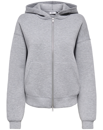 Only - ONLNaomi Two-Way Zip Hoodie - Light Grey Melange